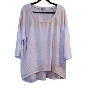 Women's Plus Sz 3X Light Pink Rose Sweater